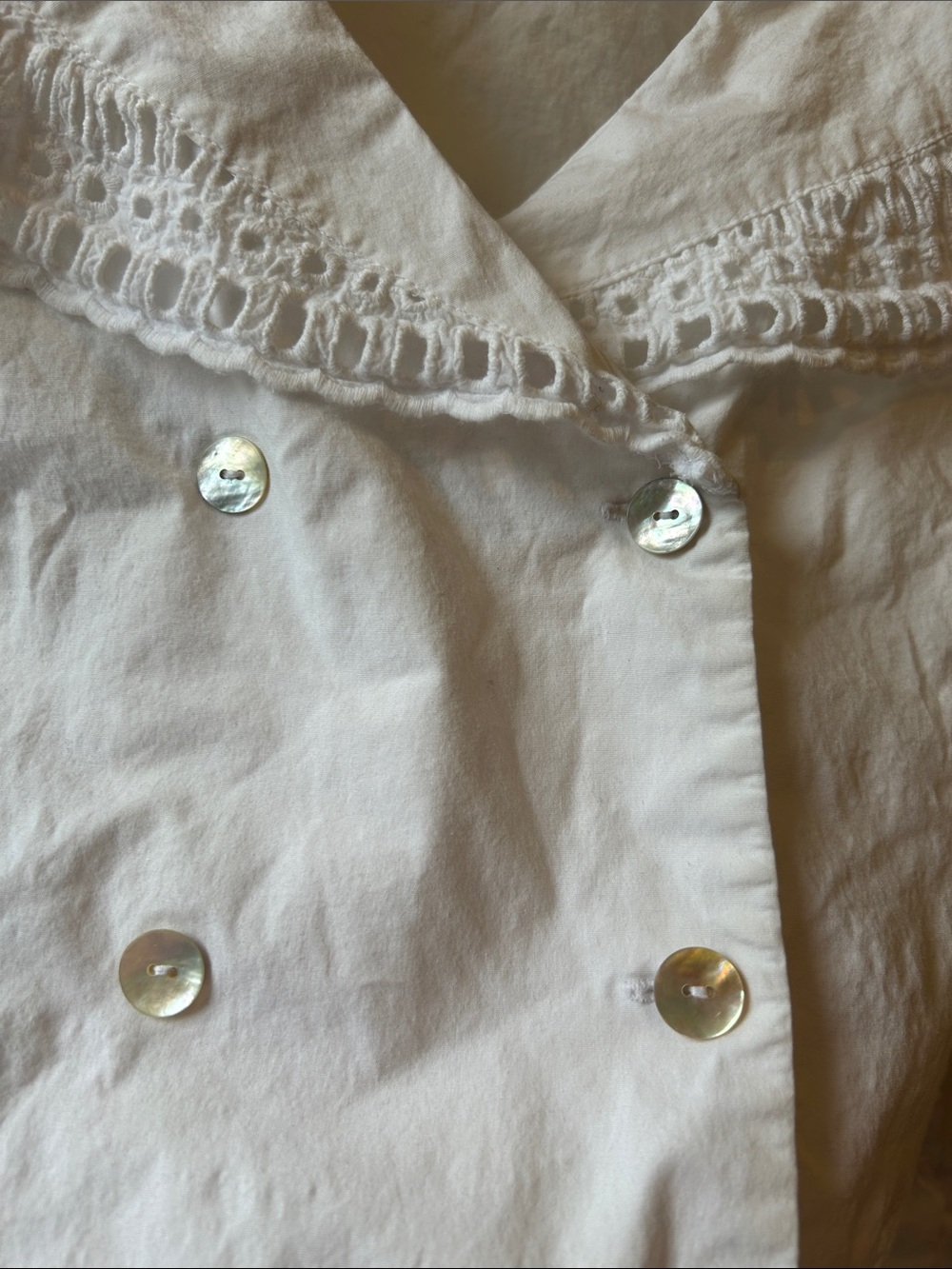 ZARA White Cotton Lace-Trim Peasant Blouse - Picture 5 of 9